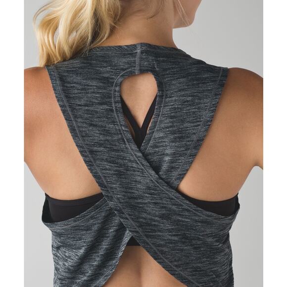 Lululemon Fast As‎ Light Muscle Tank Women’s Sz 4/6 Small Heathered Black W1NISS - Picture 3 of 12